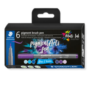 STAEDTLER Fasermaler mit Pinselspitze 371 C6-2  pigment pen 376        6er Set