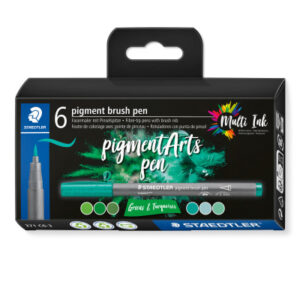 STAEDTLER Fasermaler mit Pinselspitze 371 C6-3  pigment pen 376        6er Set