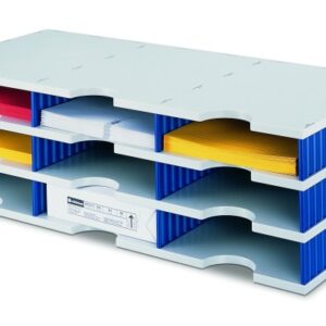 STYRO     Schubladenbox Trio   grau/blau 268-03031 9 Fächer