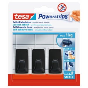 TESA      Powerstrips Haken            S 582780000 schwarz                3 Stück