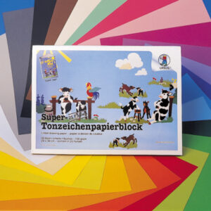 URSUS     Bastel-Zeichenpapier   24×34cm 2200000   130g, farbig ass.     50 Blatt