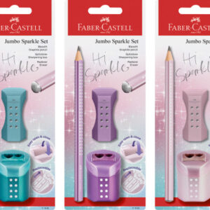 FABER CA. Bleistift B/Radierer/Spitzer 111682    Jumbo Sparkle Set     sortiert