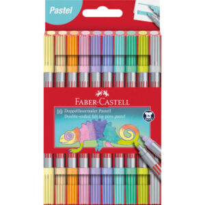 FABER CA. Doppelfasermaler 151112    10 Pastel Farben, Etui
