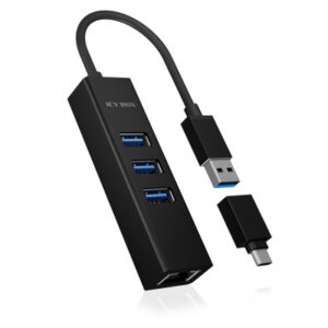 ICY BOX   USB Hub & Gigabit Eth. LAN IBHUB1419 3x USB-A