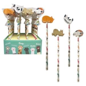 ROOST     Bleistift mit Radierer REA-1075  Katze, assortiert