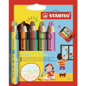 STABILO   Farbstifte Woody 3 in 1 882/05-2  Duo, Spitzer           5 Stück