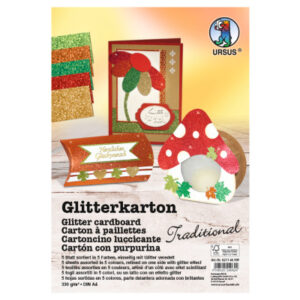 URSUS     Fotokarton Traditional      A4 62114699F 330g, glitzer, ass.    5 Blatt
