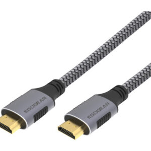 EGOGEAR   HDMI Cable Universal 2m SCH20HDGY braided 4k,8k, Grey,Black