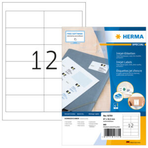 HERMA     Etiketten Inkjet     97x42.3mm 10781     weiss        960 Stk./80 Blatt