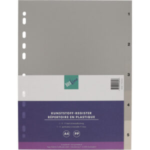 BÜROLINE  Register PP                 A4 40932     grau                       1-5
