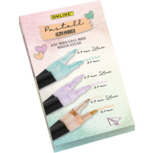 ONLINE    Pastel Acrylic Set 18519     3 Farben, 2 Strichstärken