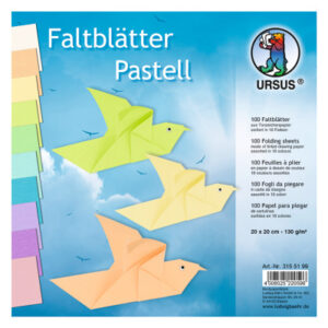 URSUS     Faltblätter Origami    20×20cm 3155199   Pastell-Farben ass.  100 Blatt