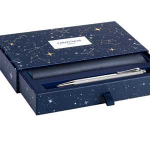 CARAN D'A Kugelschreiber Ecridor Set CC0890.02 Cosmic blau      mit Lederetui