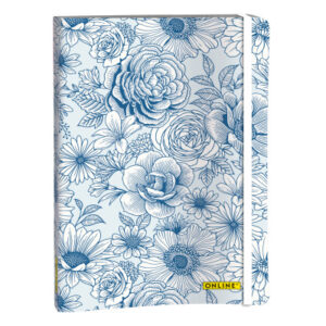 ONLINE    Bullet Journal Blue Flowers A5 18022     120g, 72 Blatt dotted