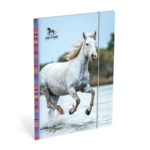 ROOST     Gummizugmappe Amazone 503220    white horse          26x1x35cm