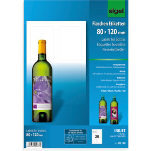 SIGEL     Flaschenetiketten     80x120mm DE160     85g                   20 Stück