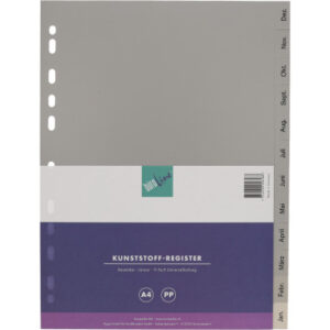 BÜROLINE  Register PP                 A4 40951     grau                Dez-Jan DE