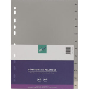 BÜROLINE  Register PP                 A4 40955     grau                Déc-Jan FR