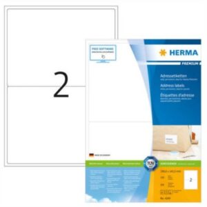 HERMA     Adressetiketten  199.6x143.5mm 4249      Premium ws, matt 200St./100Bl.