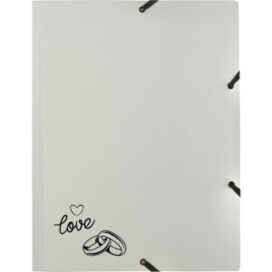 KOLMA     Gummibandmappe Wedding      A4 11.179.07 opak silber,love