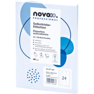NOVOOO    Etiketten          64.6x33.8mm 67145     weiss               2400 Stück