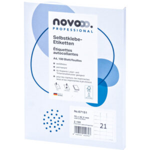 NOVOOO    Etiketten            70x42.3mm 67151     weiss               2100 Stück