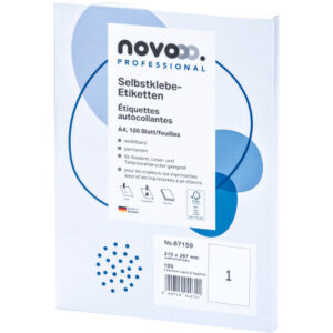 NOVOOO    Etiketten            210x297mm 67159     weiss                100 Stück