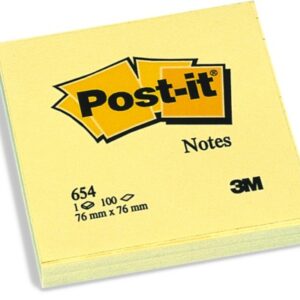 POST-IT   Block                  76x76mm 654-6     gelb/100 Blatt