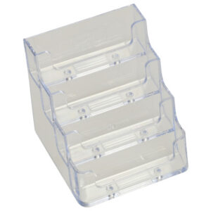 BOOFFICE  Visitenkarten-Aufsteller TC 4703   transparent, 4 Fächer, quer