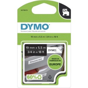 DYMO      Schriftband D1   weiss/schwarz S0718070  Polyester               19mm/7
