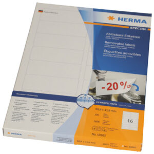 HERMA     Etiketten         88.9x 33.8mm 10303     weiss    1600 Stück, 100 Blatt