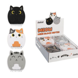 I-TOTAL   Mini Notizblock      11.7x11cm XL1840B   Cat, assortiert