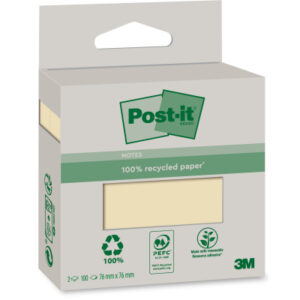 POST-IT   Haftnotizen Recycling  76x76mm 6820R-2Y  gelb               2x100 Blatt