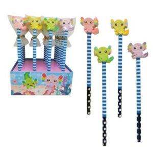 ROOST     Bleistift mit Radierer AXRE-001  Axolotl, assortiert