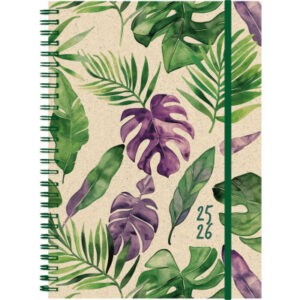 SIMPLEX   Schüleragenda Graspapier 25/26 500408.26 1W/2S 12M Jungle ML  14.8x21cm