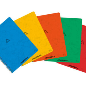 AURORA    Spiralheft           21x16,5cm 2160KQ5   assortiert, kariert 5mm 120 S.