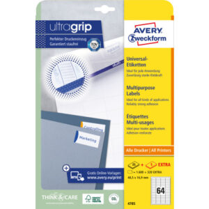AVERY ZW. Universal-Etiketten  485x169mm 4785Z     weiss                 30 Blatt