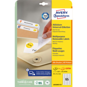 AVERY ZW. Universal-Etiketten  381x212mm L6026REV  weiss                 30 Blatt