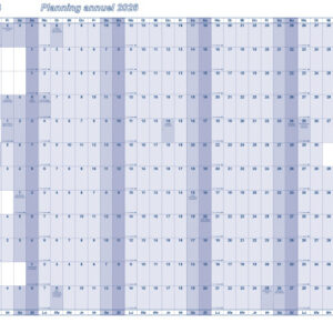BEREC     Jahresplaner quer         2026 5666TF/26 1J/1S blau plastifiz.  60x90cm
