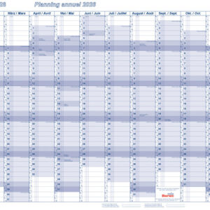 BEREC     Jahresplaner quer         2026 5670TF/26 1J/1S blau plastifiz.  60x90cm