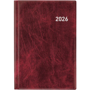 BIELLA    Geschäftsagenda Terminia  2026 817535470 1W/2S weinrot ML   14.5x20.5cm