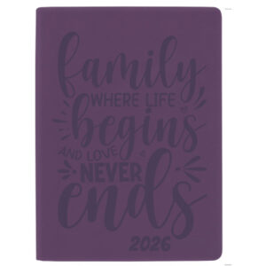 BIELLA    Taschenagenda Memento     2026 825715420 1W/2S violett ML   10.1x14.2cm