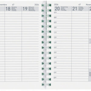 BIELLA    Taschenagenda Rex Wire-O  2026 825778000 1W/2S Ersatz ML    10.1x14.2cm