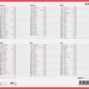 BIELLA    Wandkalender              2026 871006900 6M/1S rot/weiss DE   32x29.7cm