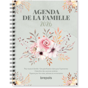 BREPOLS   Agenda de la Famille      2026 26.3.1332 1W/2S grün           16.8x22cm