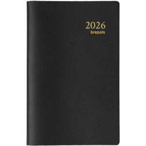 BREPOLS   Agenda Delta Genova Plast 2026 26.3.0246 1W/1S schwarz       8.5x12.5cm