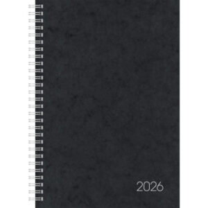 BRUNNEN   Buchkalender              2026 079701906 1W/2S schwarz ML       17x24cm