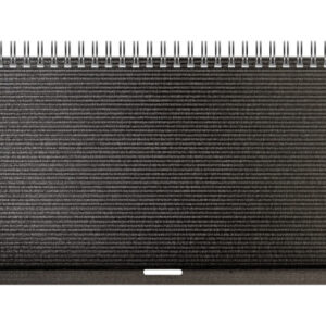 BRUNNEN   Querterminkalender Aufs.  2026 087060906 1W/2S schwarz ML       28x12cm