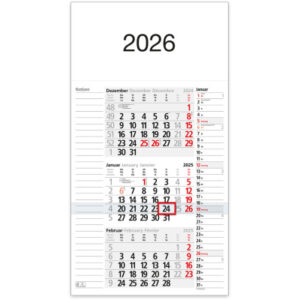 BÜHNER    3-Monatskalender          2026 M3KPNBL-R ML                     30x56cm