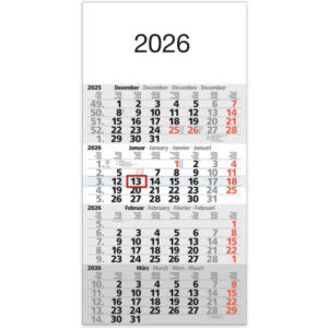 BÜHNER    4-Monatskalender          2026 M4MF-R-BL ML                     30x59cm